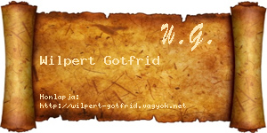 Wilpert Gotfrid névjegykártya